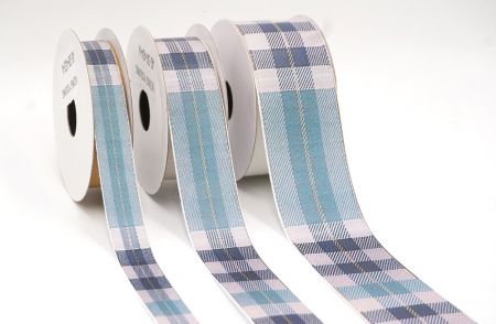 Elegantes Türkis und Blaues Karoband_AI